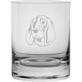 thumbnail image 1 of Petit Bleu de Gascogne Dog Themed Etched 11oz Crystal Rocks Whisky Glass, 1 of 1
