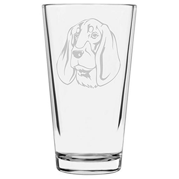 Petit Bleu de Gascogne Dog Themed Etched All Purpose 16oz Libbey Pint Glass