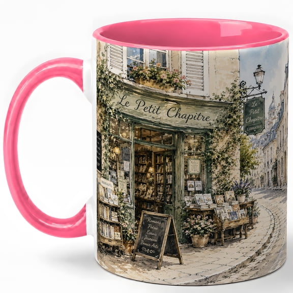 Petit Chapitre Bookshop 11oz Ceramic Mug, Paris Library Coffee Cup, Cozy Reader Gift