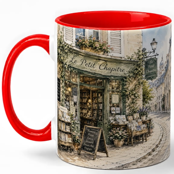 Petit Chapitre Bookshop 11oz Ceramic Mug, Paris Library Coffee Cup, Cozy Reader Gift
