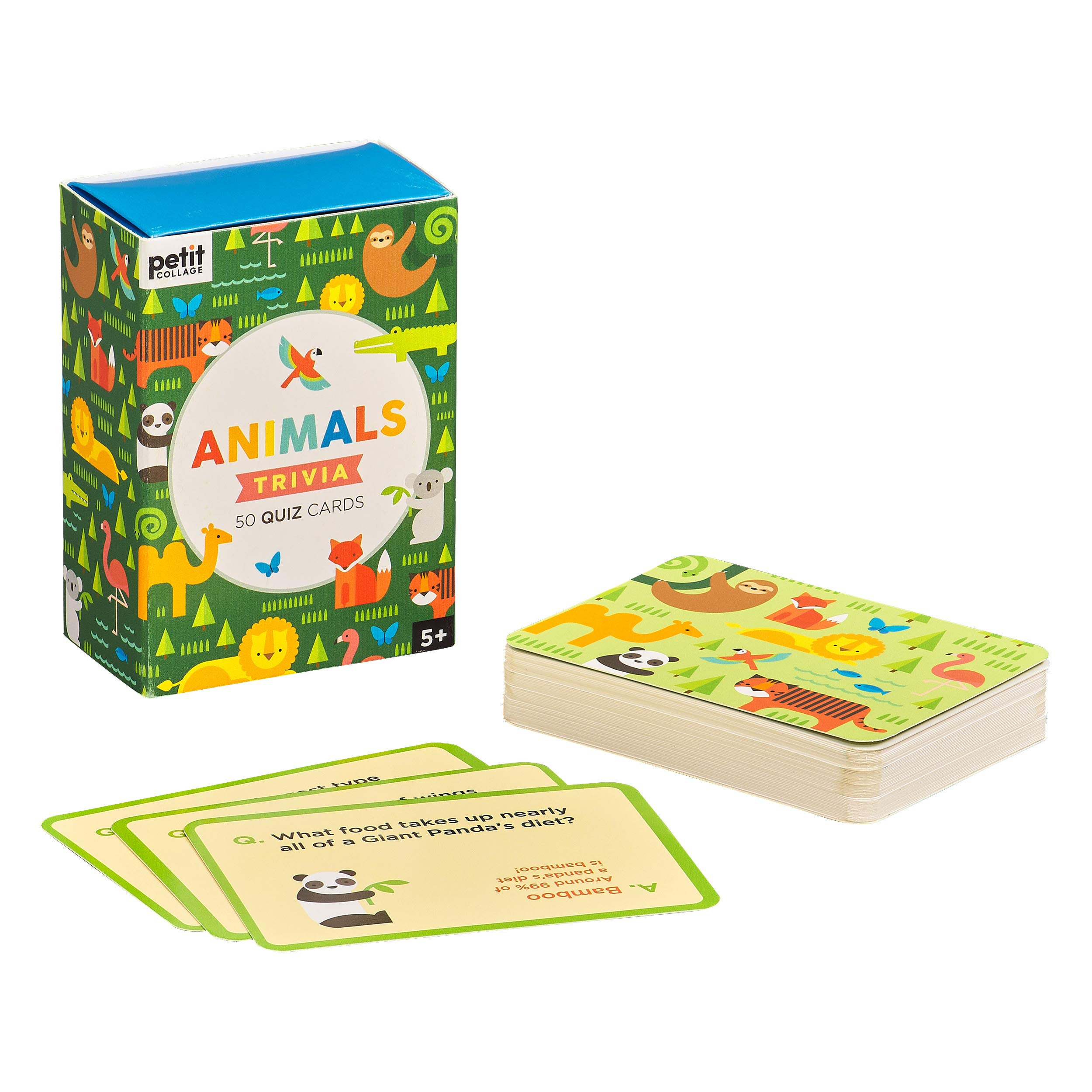 Petit Collage Animal Trivia MMF7 Quiz Cards Fun Card Game for Kids
