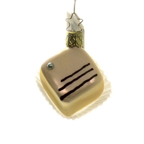 Petit Fours - One Ornament 1.25 Inch, Glass - French Confectionery 10071S020 Cream