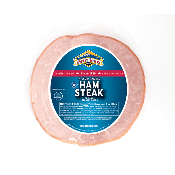 Petit Jean Meats Boneless Hickory Smoked Ham Steak 10oz.
