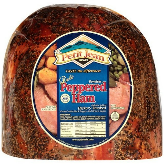 Petit Jean Meats Hickory Smoked Peppered Ham , Deli Sliced