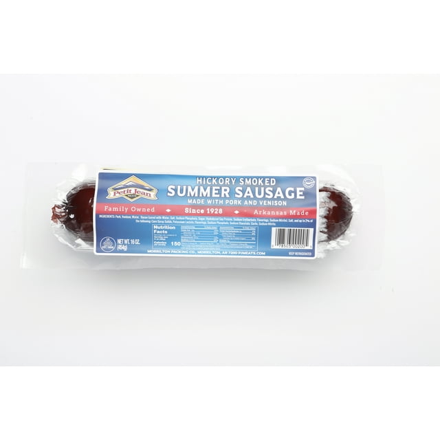 Petit Jean Pork and Venison Summer Sausage, 8 g Protein per serving, Serving size 2 oz, Vacuum