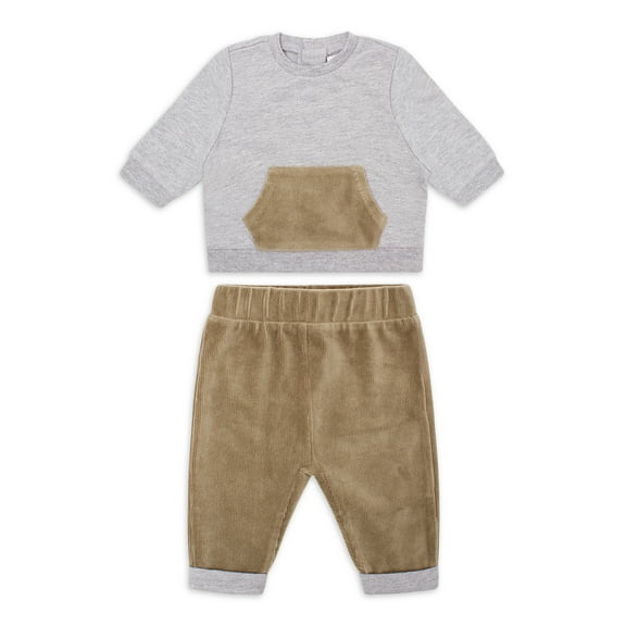 Petit Lem Baby Boy 3 PC Sherpa Vest Set (3M-24M)