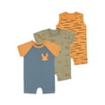 thumbnail image 1 of Petit Lem Baby Boy Romper Set, 3-Piece, Sizes 3M-24M, 1 of 4