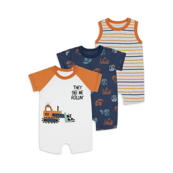 Petit Lem Baby Boy Romper Set, 3-Piece, Sizes 3M-24M