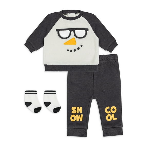Petit Lem Baby Boy Three-Piece Sweatshirt Set (3M-24M)