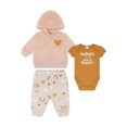 thumbnail image 1 of Petit Lem Baby Girl 3 PC Plush Hoodie Set (3M-12M), 1 of 4
