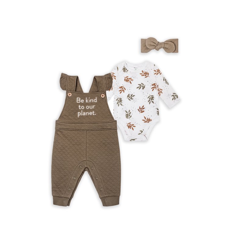 Petit Lem Baby Girl 3 PC Quilted Overall Set (3M-24M) - Walmart.com