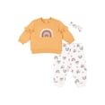 thumbnail image 1 of Petit Lem Baby Girl 3 Pc Sweatshirt Outfit Set w Headband, Sizes 3 Months-24 Months, 1 of 4
