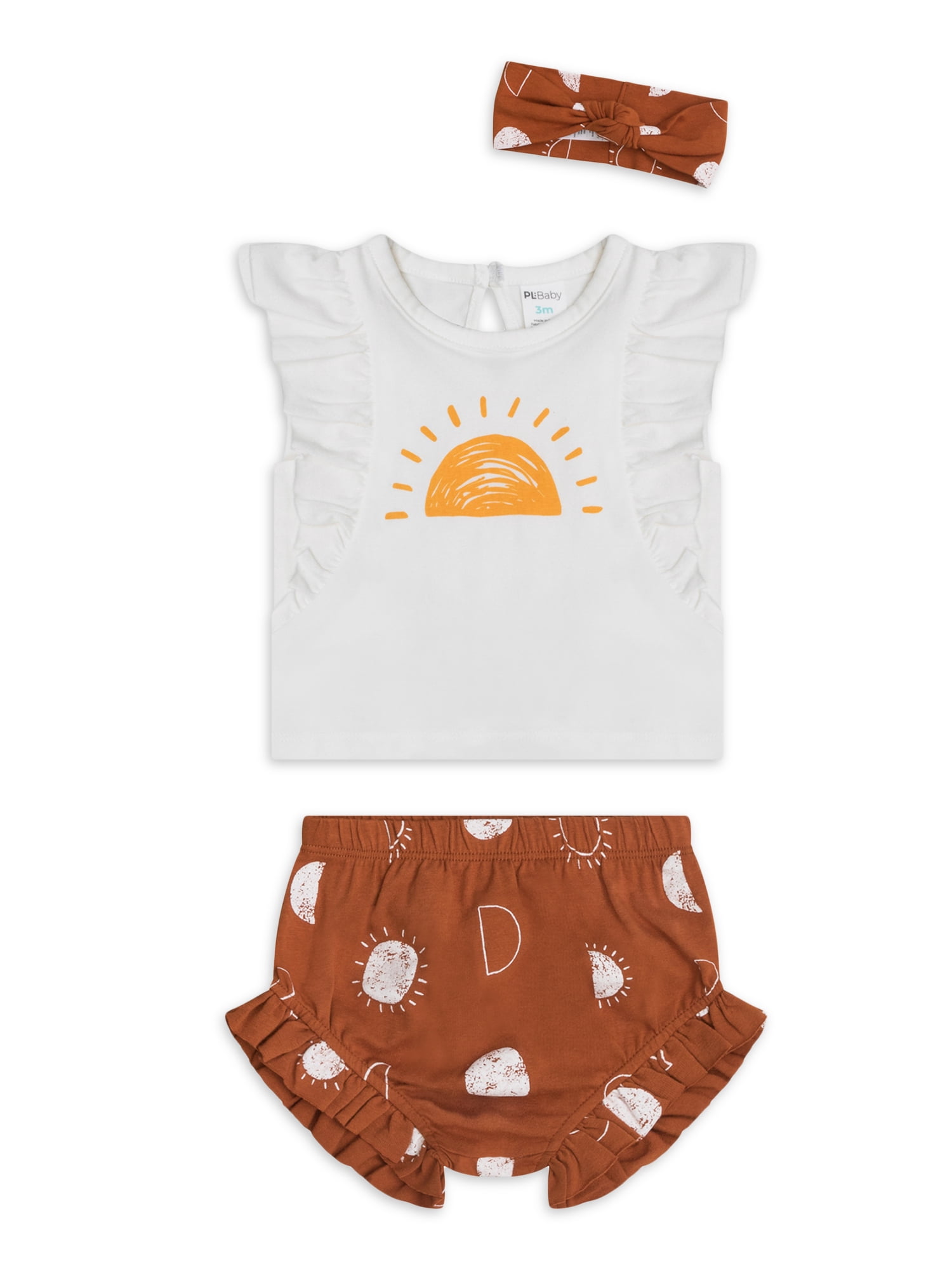 Petit Lem Baby Girl 3 Piece Short Set (NB-24M)