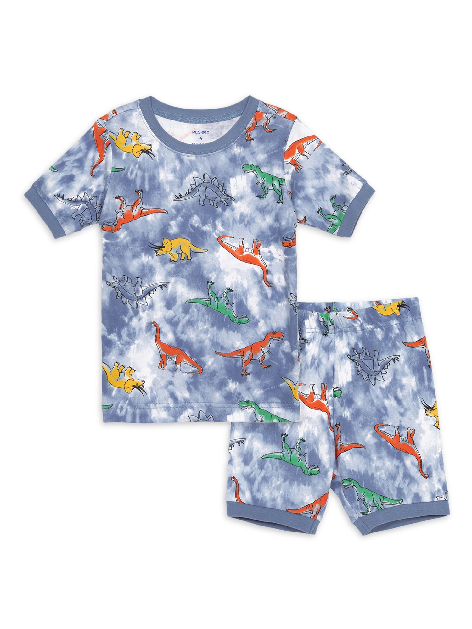 Petit Lem Boys 2 Piece Short Sleeve Top and Shorts Pajama Sleep Set