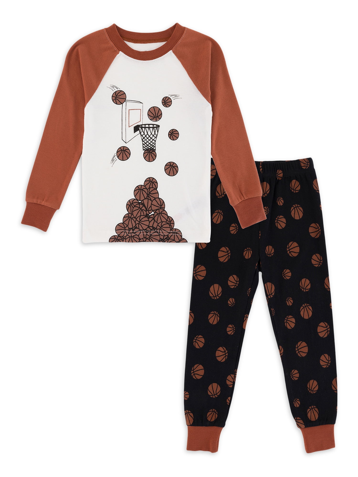 Petit Lem Boys Long Sleeve Top and Long Pants 2 Piece Pajama Sleep Set