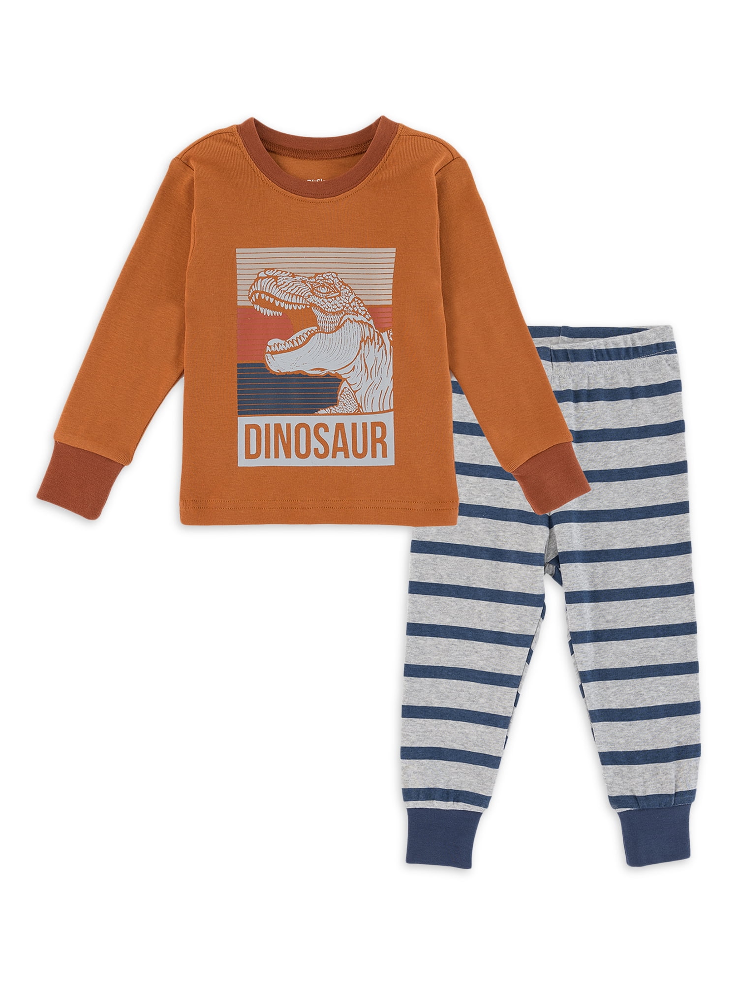 Petit Lem Boys Long Sleeve Top and Long Pants 2 Piece Pajama Sleep Set