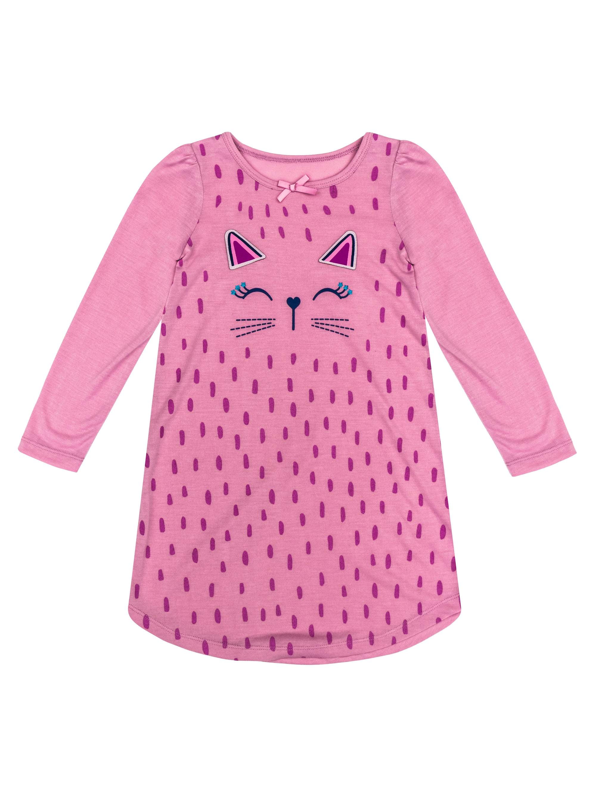 Petit Lem Girls' cat pajama nightgown (little girl & big girl