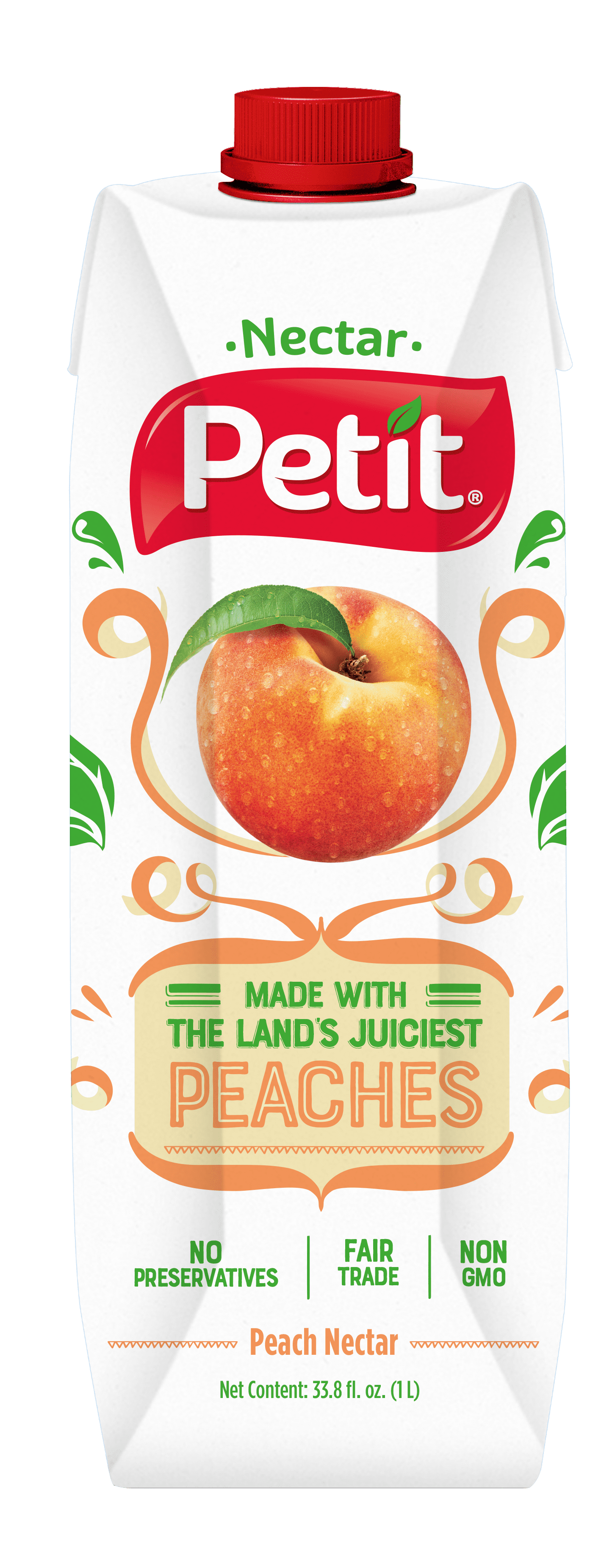 Petit Nectar, Peach Juice, 33.8 fl oz, Tetra Pack, Nectar Juice