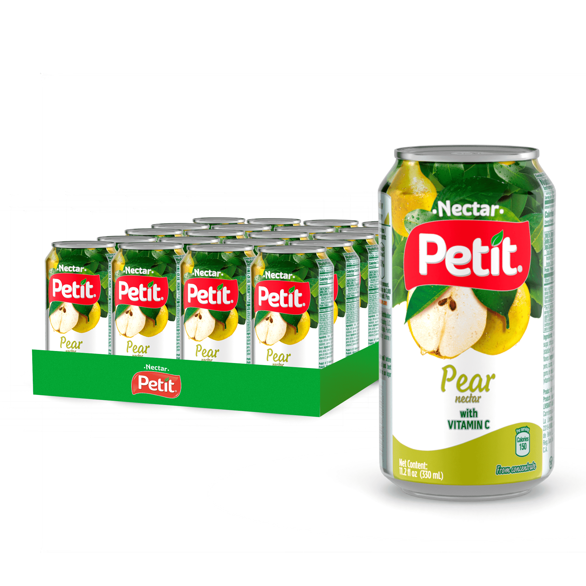 Petit Pear Nectar, 330 ml Cans (Pack of 24)  Refreshing Tropical Fruit Juice Beverage