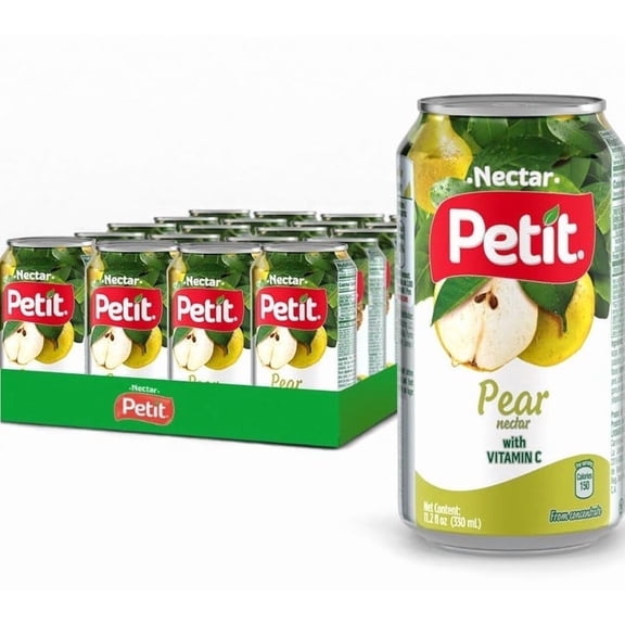 Petit Pear Nectar, 330 ml Cans (Pack of 24) – Refreshing Tropical Fruit Juice Beverage