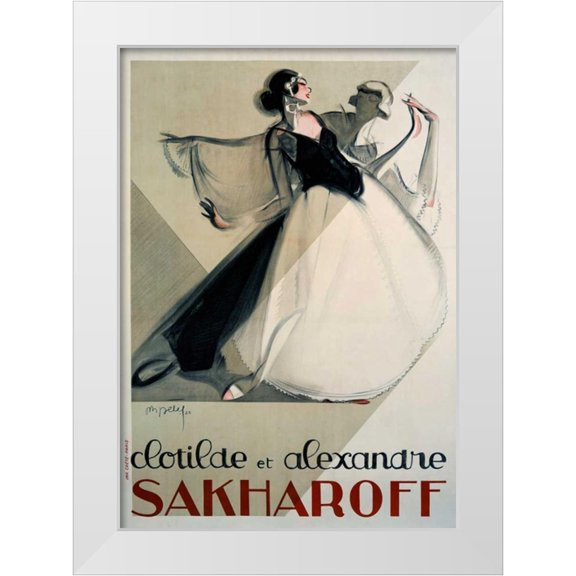Petit, Philippe 11x14 White Modern Wood Framed Museum Art Print Titled - Clotilde et Alexandre Sakharoff