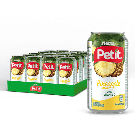 Petit Pineapple Nectar, 330 ml Cans (Pack of 24) Refreshing Tropical Fruit Juice Beverage