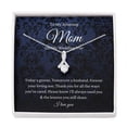 thumbnail image 1 of Petit Ribbon, Mother Of The Groom Gift From Son To Mom Wedding Gift From Son Wedding Gift From Groom Mom Necklace Wedding Gift From Son, Necklaces with Meaningful Messages Card Inside, 1 of 6