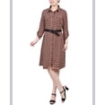 thumbnail image 1 of Petite 3/4 Roll Tab Sleeve Shirtdress Golden/Tone Jaycee Pristine PXL, 1 of 1