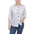 thumbnail image 1 of Petite 3/4 Sleeve Roll Tab Utility Blouse White PS, 1 of 1