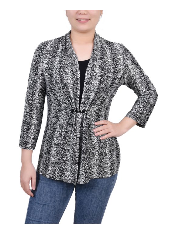 Petite 3/4 Sleeve Two-Fer Top Bluffdale PL