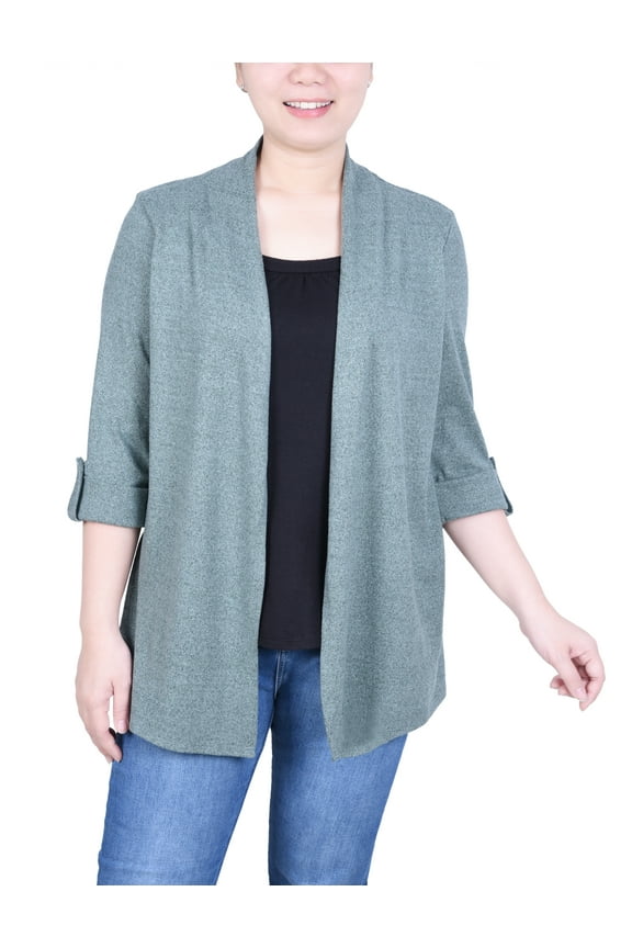 Petite 3/4 Sleeve Two In One Top