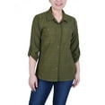 thumbnail image 1 of Petite 3/4 Sleeve Woven Jacquard Blouse, 1 of 3