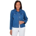thumbnail image 1 of Alfred Dunner Womens Petite Classic Fit Denim Jacket, 1 of 5