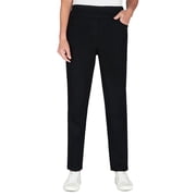 Petite Alfred Dunner Super Stretch Pull-On Straight-Leg Denim Pants Color Black Size 10 PETITE