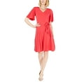 thumbnail image 1 of Petite Belted A-Line Dress Pure Pink PS, 1 of 1