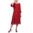 thumbnail image 1 of Petite Belted Swiss Dot Dress Jester Red PS, 1 of 1
