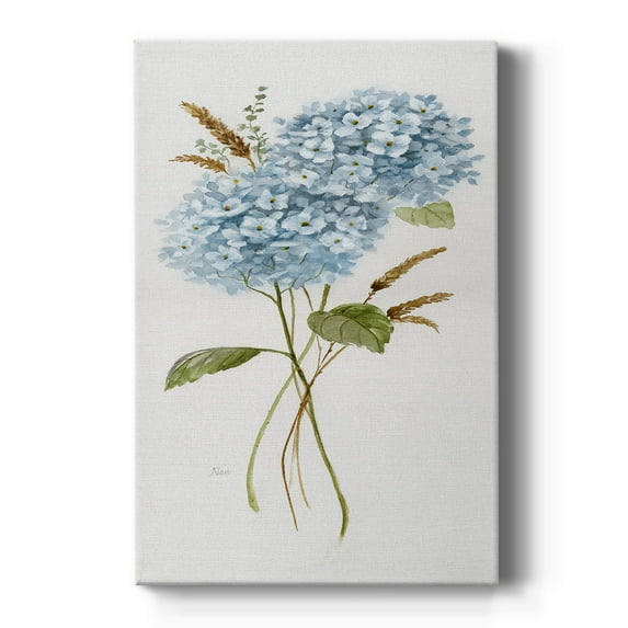 Petite Blue Hydrangea I Premium Gallery Wrapped Canvas - Ready to Hang
