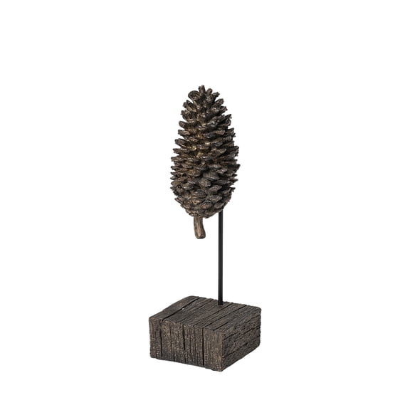 Petite Brown Resin Pinecone Shaped Dcor Piece