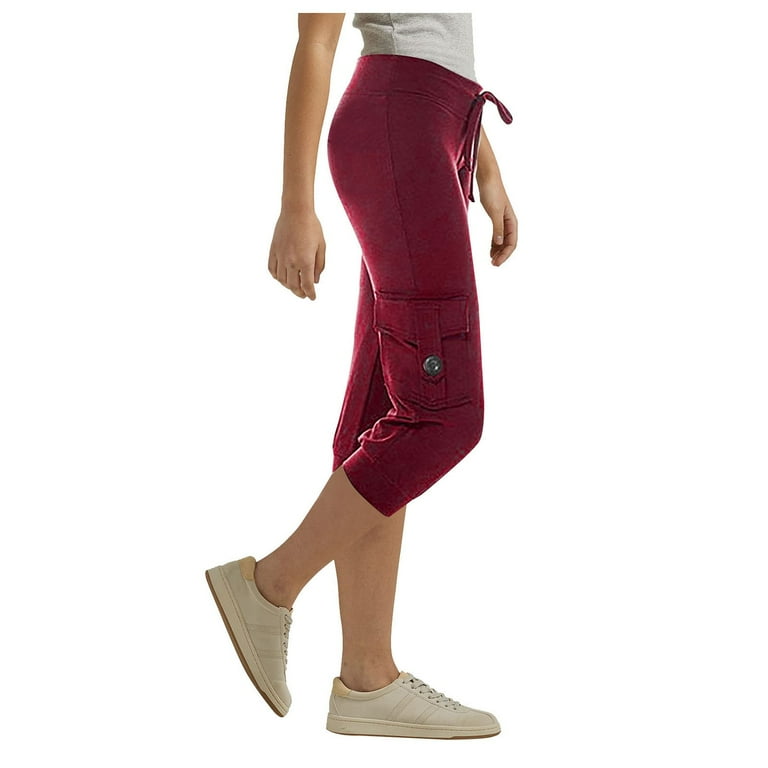 Stretch capris elastic waist 2025