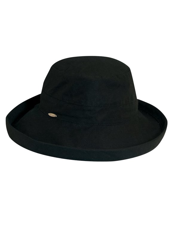 Petite Catalina Small Brimmed Sun Hat for Women with Small Heads 50+ UPF Sun Protection (Black)