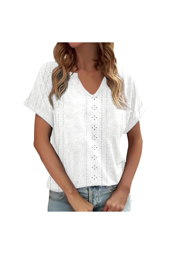 Petite Clothing for Women Short Sleeve Crew Neck Graphic Print Comfort Womens Spring Clothes,White,M