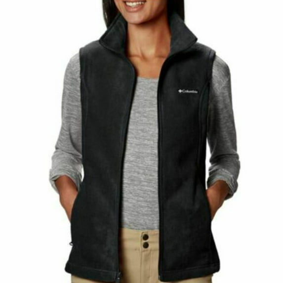 Columbia Womens Black Benton Springs Fleece Comfort Vest Petites Size PXL $45
