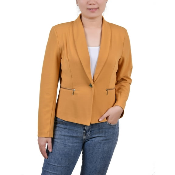 Petite Cropped Long Sleeve Crepe Jacket Tinsel PL