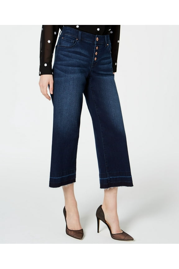 Petite Cropped Wide Leg Denim Dark Indigo 6P