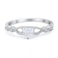 thumbnail image 1 of Petite Dainty Princess Cut Ring CZ 925 Sterling Silver Size 5, 1 of 4