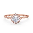 thumbnail image 1 of Petite Dainty Round Wedding Ring Rose Tone CZ 925 Sterling Silver Size 10, 1 of 3