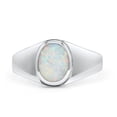 thumbnail image 1 of Petite Dainty Statement Fashion Oval Turquoise Ring Band 925 Sterling Silver Size 5, 1 of 5