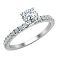thumbnail image 1 of Petite Diamond Engagement Rings for Women Round Brilliant Solitaire Diamond Ring 18K White Gold 0.65 CT TW (G,VS1), 1 of 5