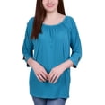 thumbnail image 1 of Petite Elastic Neck Tunic With Sleeve Cutouts, 1 of 2