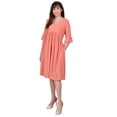 thumbnail image 1 of Petite Elbow Sleeve Swiss Dot Empire Dress Tawny Orange PS, 1 of 2